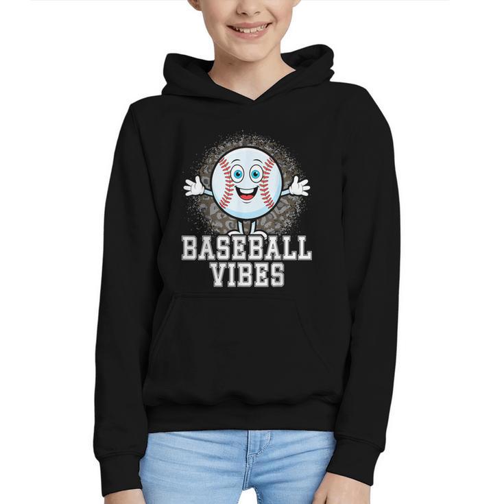 Leopard Baseball Vibes Game Day Softball Life Mom Graphic Youth Hoodie