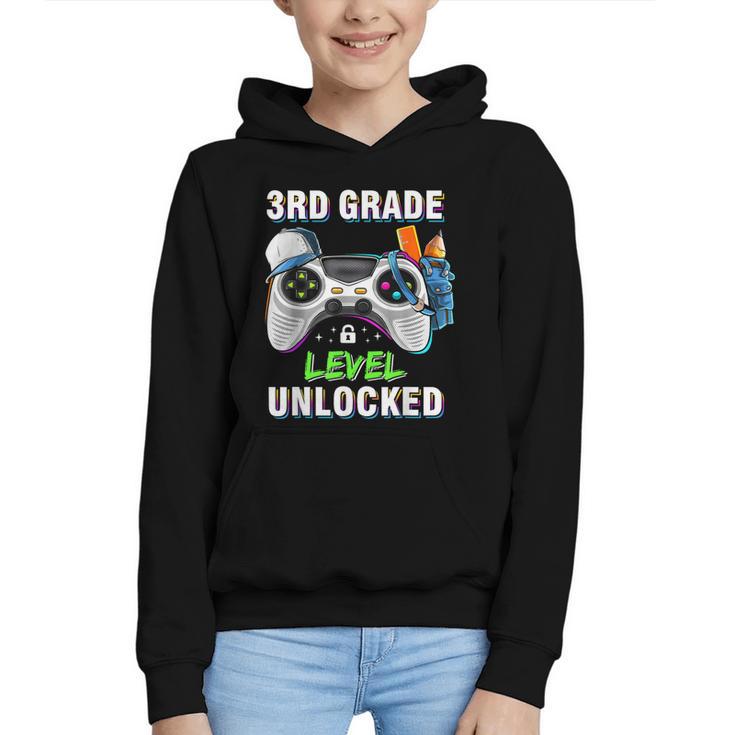 Level 3rd Grade Unlocked Back To School First Day Boys Kids Graphic Youth Hoodie