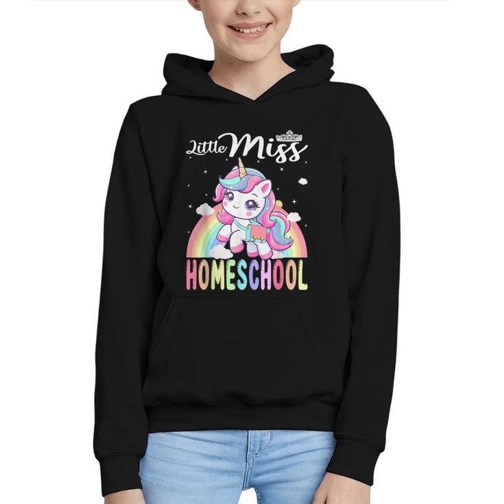 Little Miss Homeschool Back To School Girls Homeschool Graphic Youth Hoodie