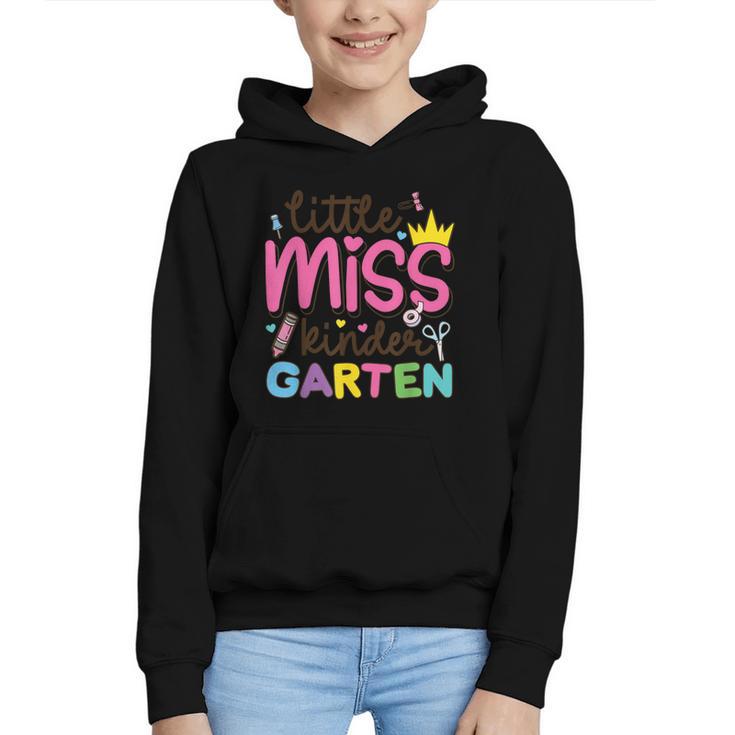 Little Miss Kindergarten First Day Back To School Girls Cute Graphic Youth Hoodie