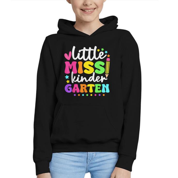 Little Miss Kindergarten Kids Girls Pencil Back To School Graphic Youth Hoodie