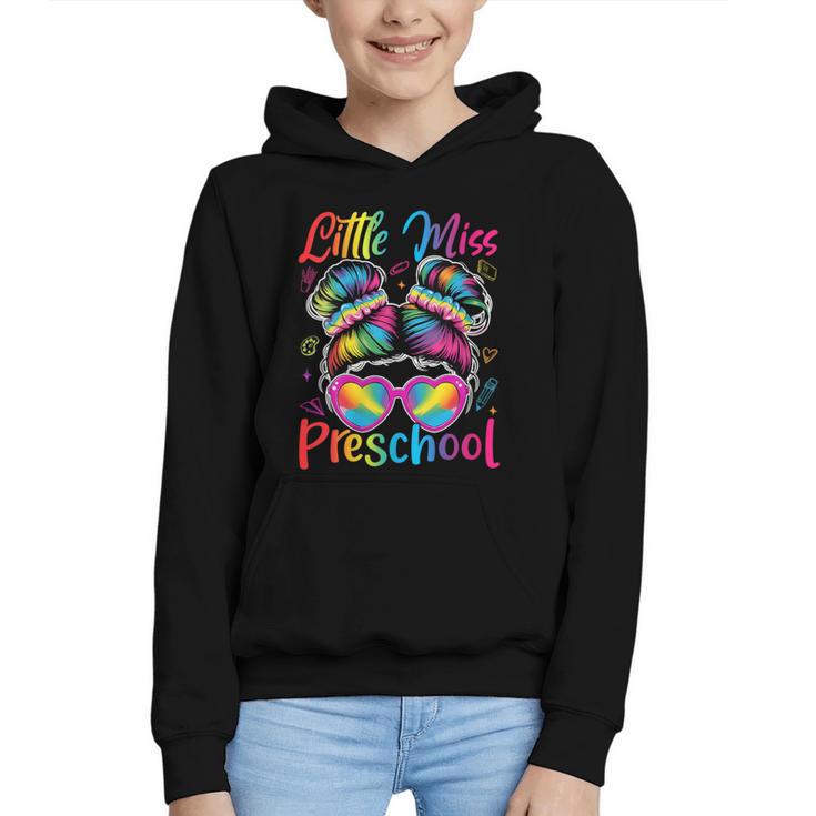 Little Miss Preschool Messy Bun Back To School Girl Women Graphic Youth Hoodie