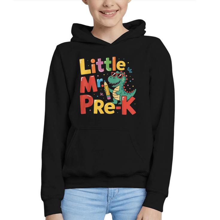 Little Mr Pre-K Dino Back To School Graphic Youth Hoodie