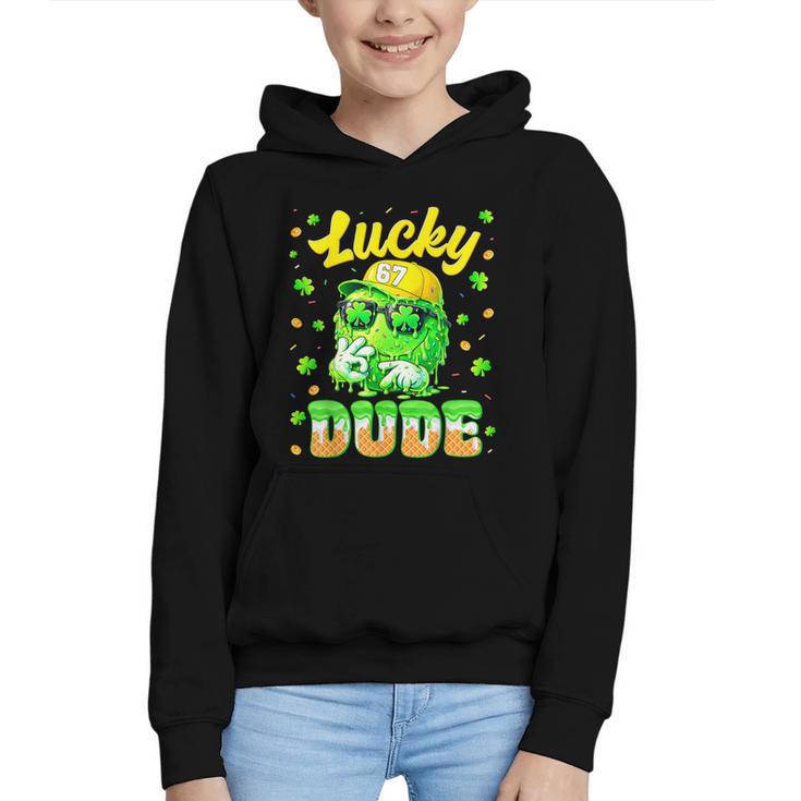 Lucky Dude Drip Baseball Shamrock St Patrick Men Boy Youth Graphic Youth Hoodie