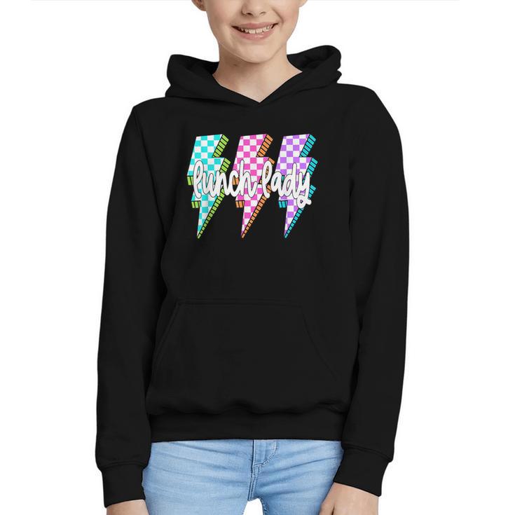 Lunch Lady Back To School Checkered First Day Of School Graphic Youth Hoodie