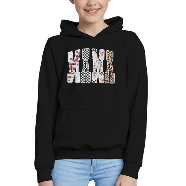 Mama Baseball Season Happy Game Day Trendy Sports Mom Graphic Youth Hoodie