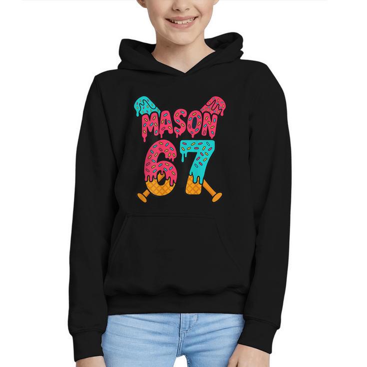 Mason 67 Ice Cream Drip Baseball Meme Graphic Youth Hoodie