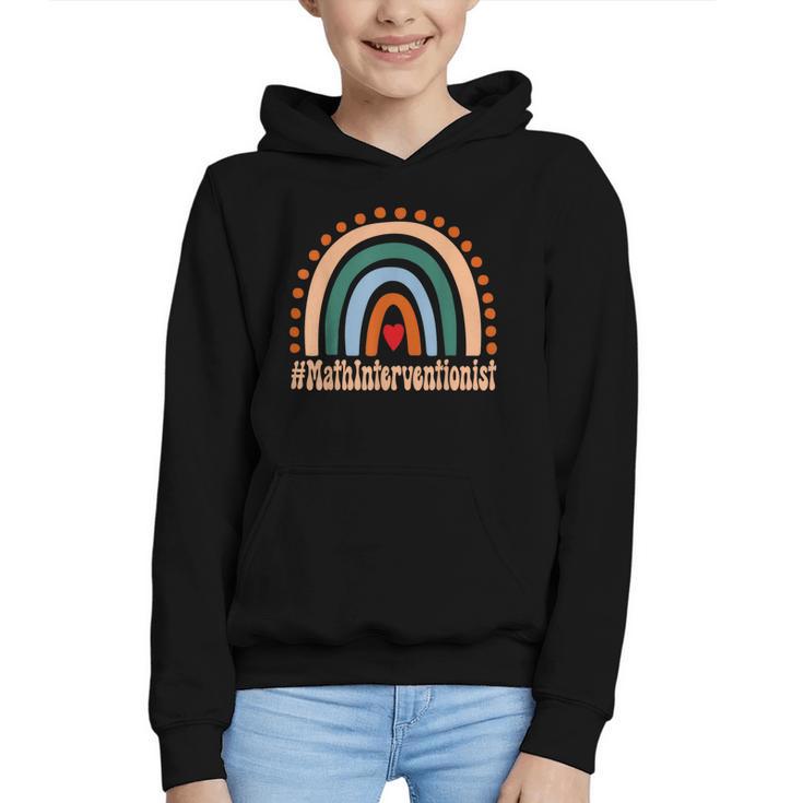 Math Interventionist Rainbow Appreciation Day Back To School Graphic Youth Hoodie