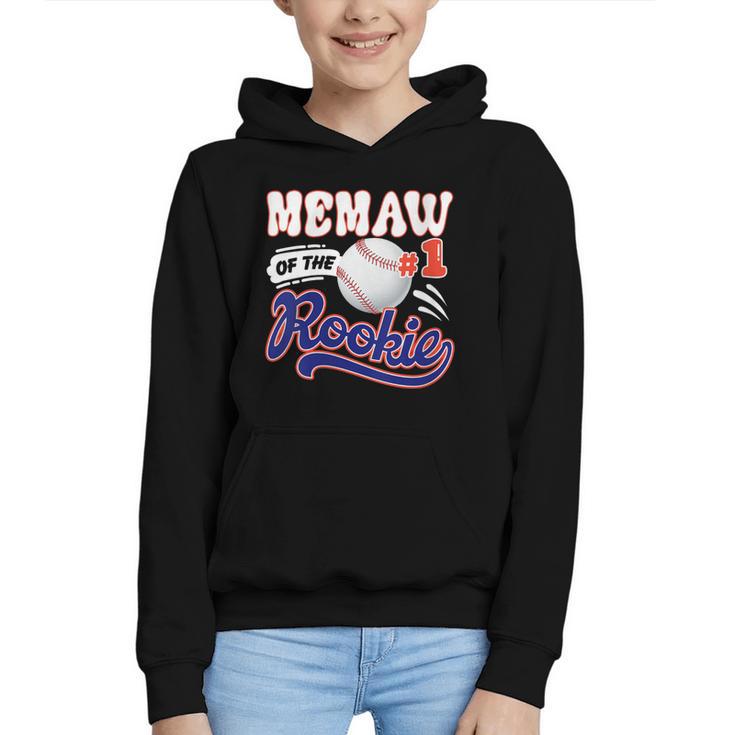 Memaw Rookie Of Year 1st Birthday Baseball Theme Matching Graphic Youth Hoodie