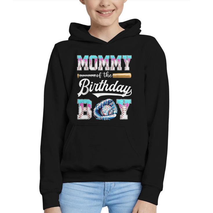 Mommy Of The Birthday Boy Baseball Ice Cream Drip Matching Graphic Youth Hoodie