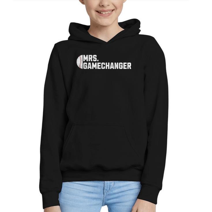 Mrs Gamechanger Baseball Scorekeeper Love Graphic Youth Hoodie