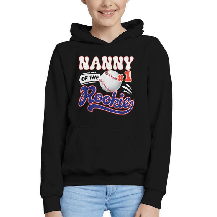 Nanny Rookie Of Year 1st Birthday Baseball Theme Matching Graphic Youth Hoodie