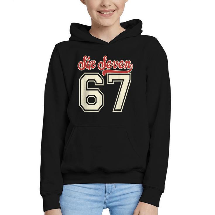 Number 67 Meme Six Seven Baseball Style Kids Boy Teen Graphic Youth Hoodie