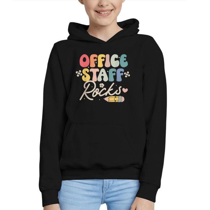Office Staff Rocks Back To School Secretary Administrative Graphic Youth Hoodie