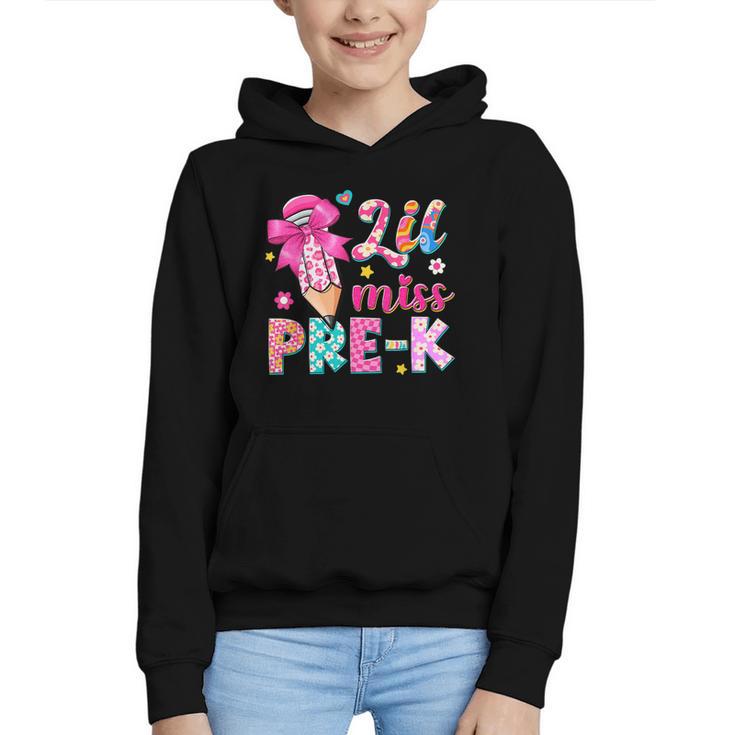 Pencil Bow Lil Miss Pre-K Pre-K Back To School Graphic Youth Hoodie