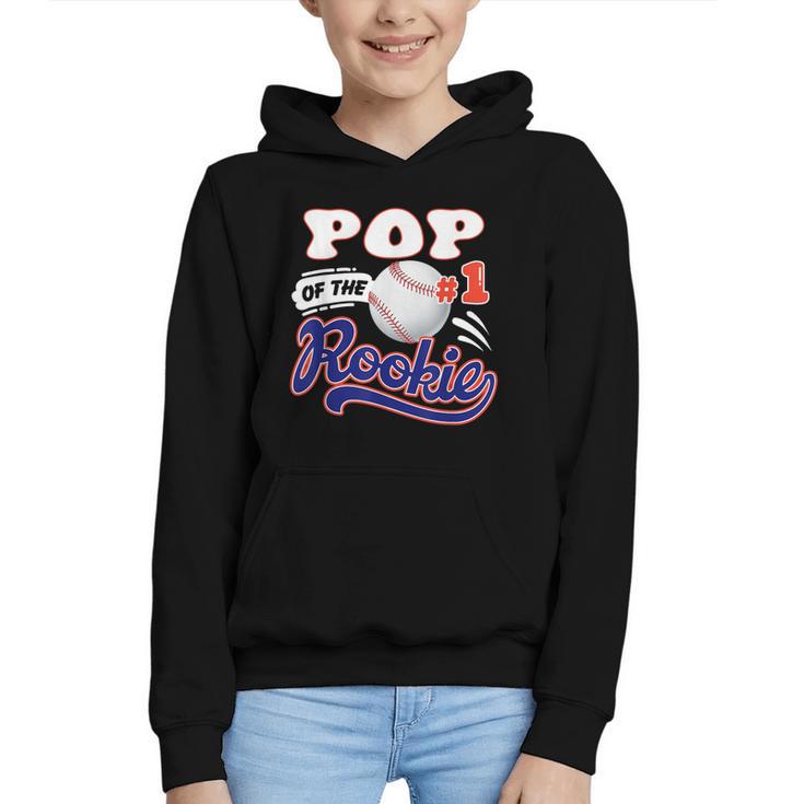Pop Rookie Of Year 1st Birthday Baseball Theme Matching Graphic Youth Hoodie