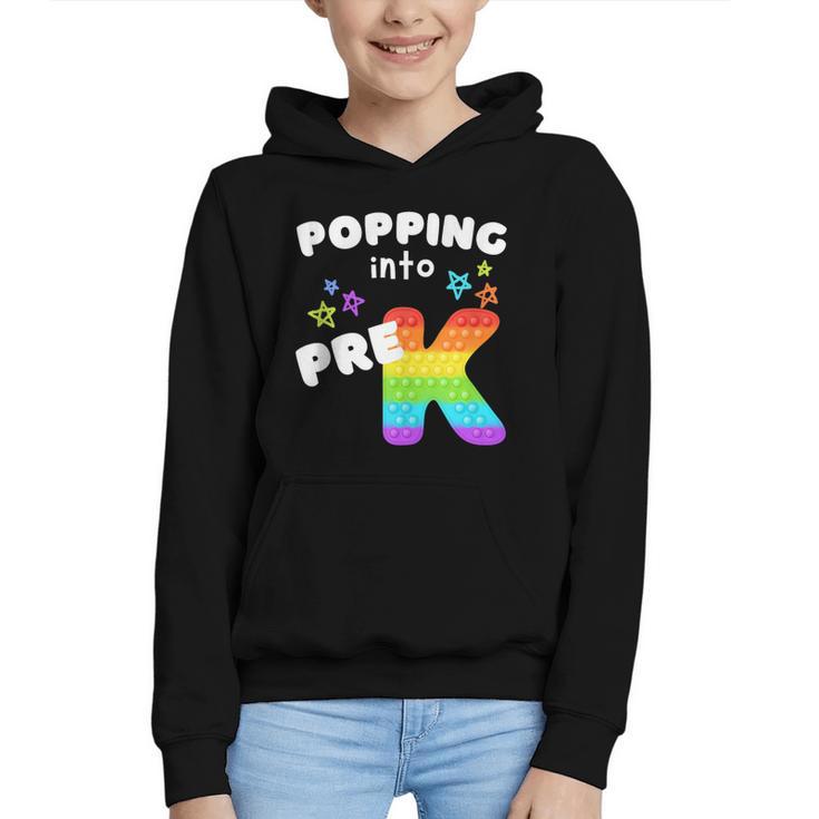 Popping Into Pre K Kid's Back To School Pop It Fidget Toy Graphic Youth Hoodie