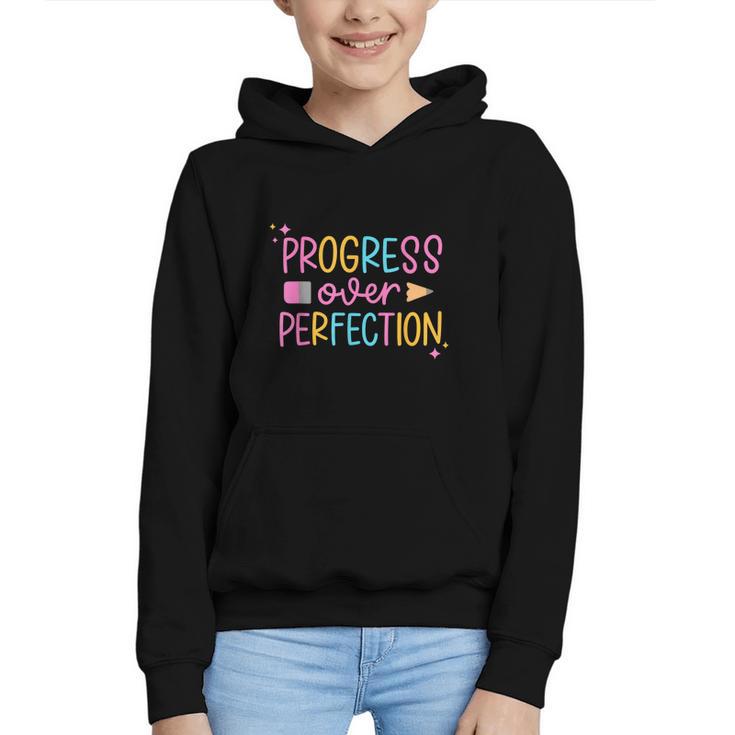 Progress Over Perfection Back To School Tshirt Graphic Youth Hoodie