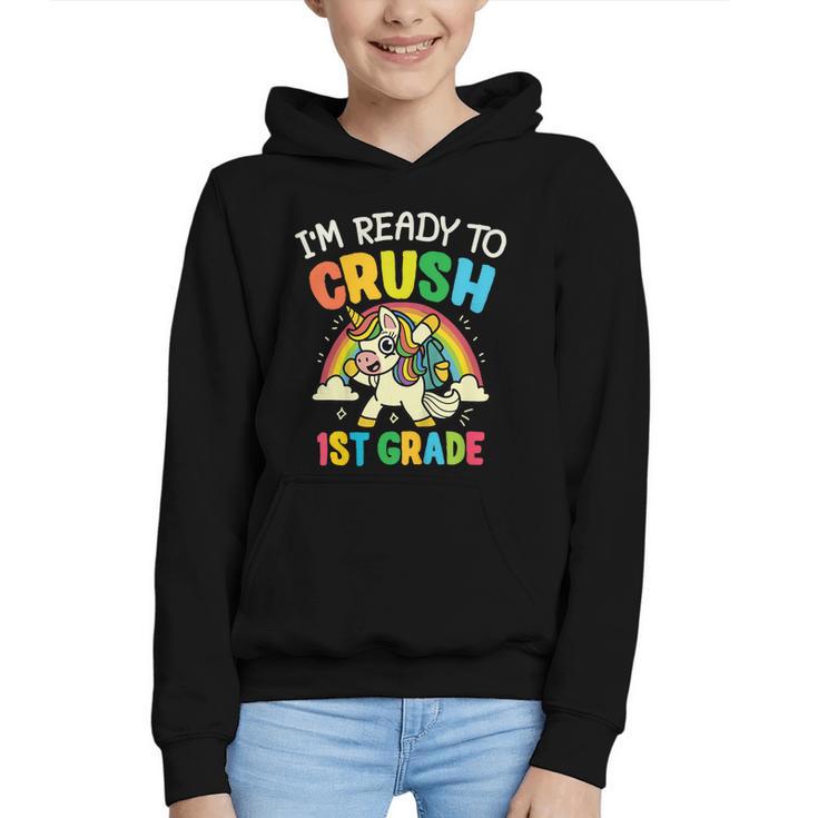 Ready For 1st Grade Unicorn First Day Back To School Student Graphic Youth Hoodie