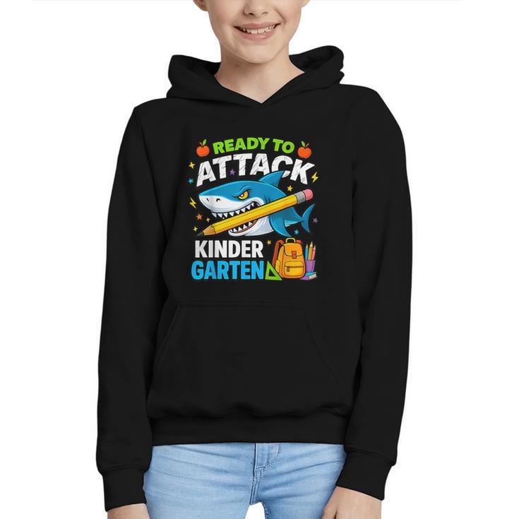 Ready To Attack Kindergarten Shark Back To School Kids Graphic Youth Hoodie