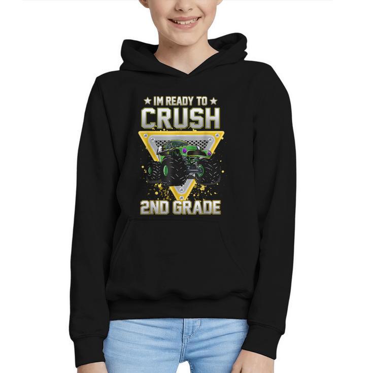 Ready To Crush 2nd Grade Monster Truck Boy Back To School Graphic Youth Hoodie