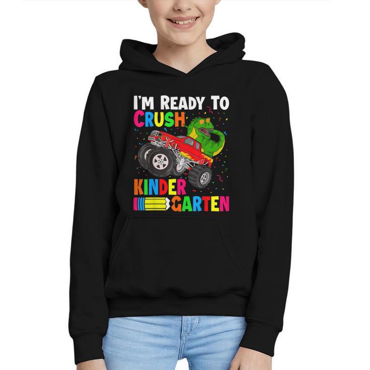 Ready To Crush Kindergarten T-Rex Back To School Boys Graphic Youth Hoodie
