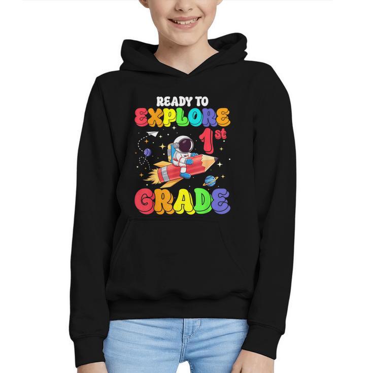 Ready To Explore 1st Grade Astronaut Back To School Graphic Youth Hoodie