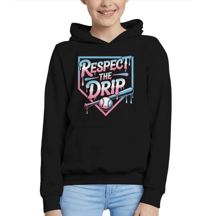 Respect The Drip Baseball Player Graphic Youth Hoodie