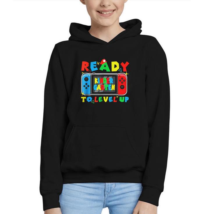 Retro Back To School Kindergarten Ready To Level Up Gamer Graphic Youth Hoodie