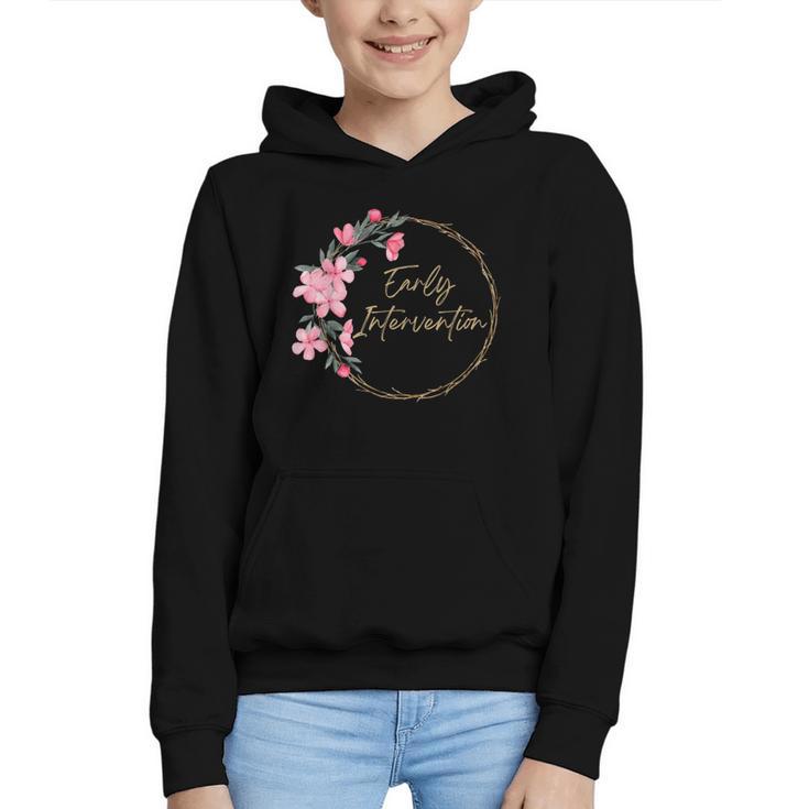 Retro Floral Early Intervention Specialist Back To School Graphic Youth Hoodie