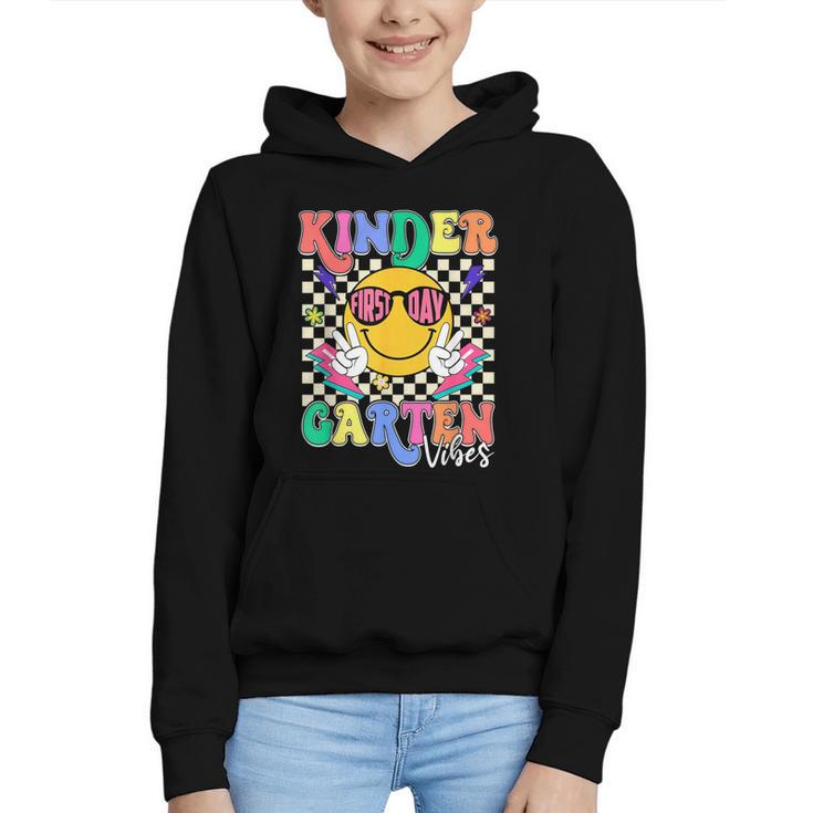 Retro Groovy Kinder Garten Vibes Smile Team Back To School Graphic Youth Hoodie
