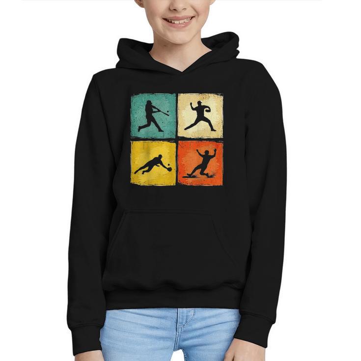 Retro Style Baseball Lover Playing Men Women Kids Baseball Graphic Youth Hoodie