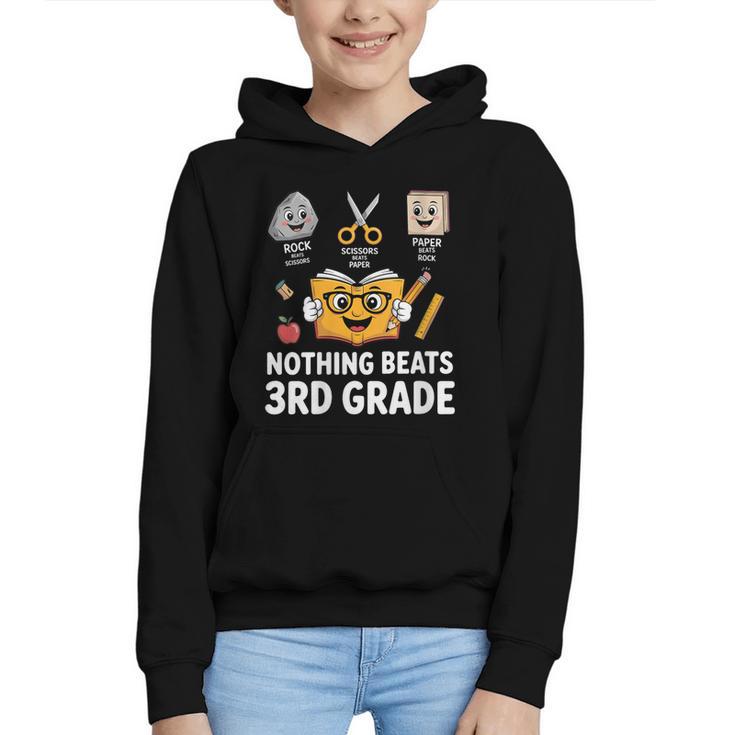 Rock Scissor Paper Nothing Beats 3rd Grade Back To School Graphic Youth Hoodie