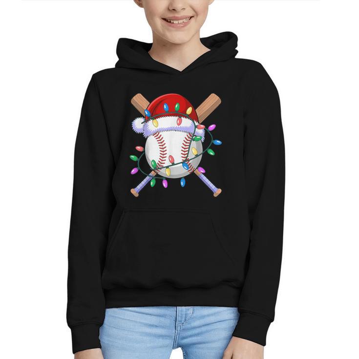 Santa Sports Christmas Baseball Player Graphic Youth Hoodie