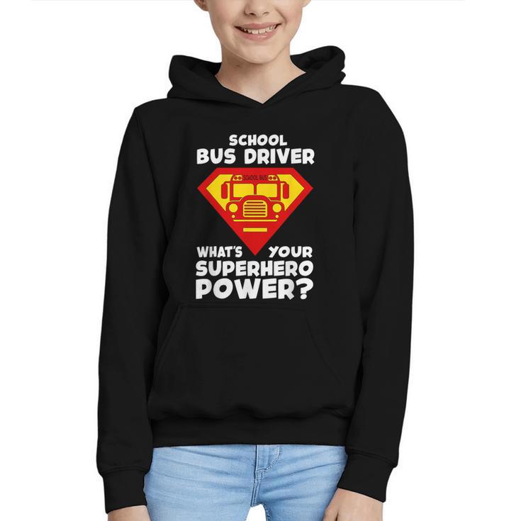 School Bus Driver Superhero Back To School Graphic Youth Hoodie