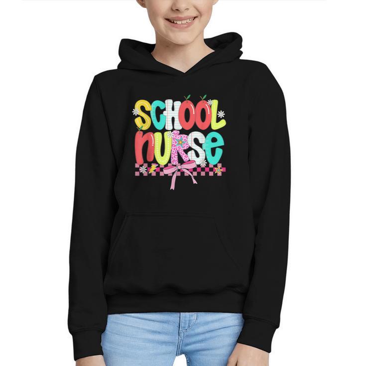 School Nurse Appreciation Day Coquette Bow Back To School Graphic Youth Hoodie