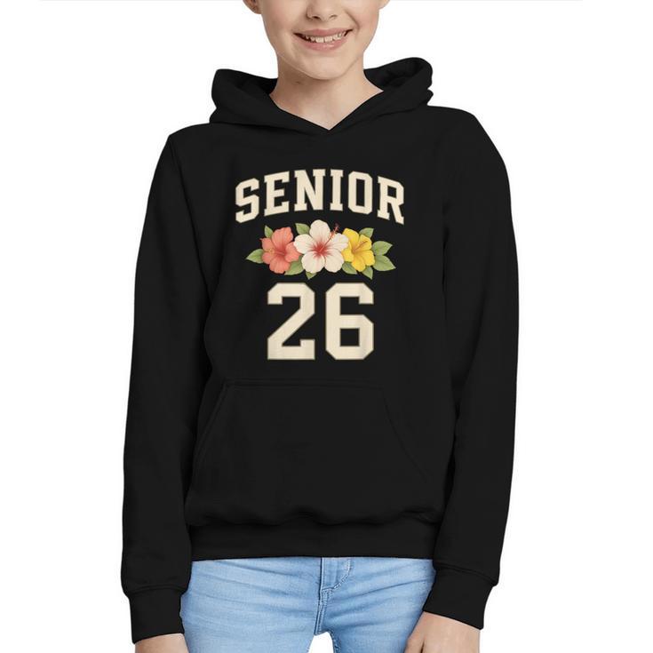 Senior Class Of 2026 Hibiscus Floral Girls Back To School Graphic Youth Hoodie