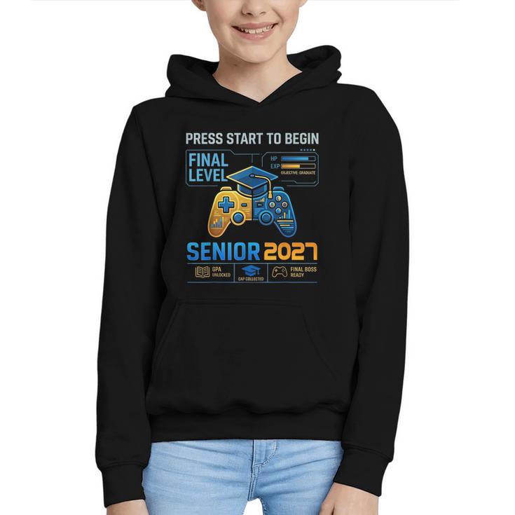 Senior Class Of 2027 Back To School Gamer Boys Senior 2027 Graphic Youth Hoodie