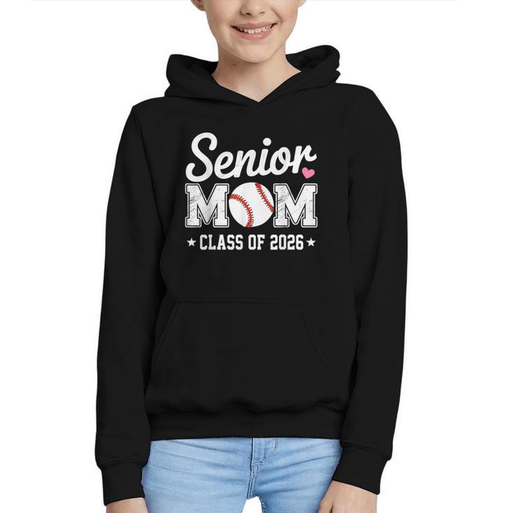 Senior Mom Class Of 2026 Baseball Retro Mom Graduation 2026 Graphic Youth Hoodie