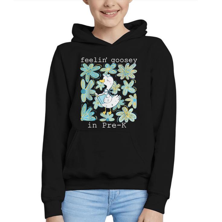 Silly Goose Back To School Feelin’ Goosey Pre-K Graphic Youth Hoodie