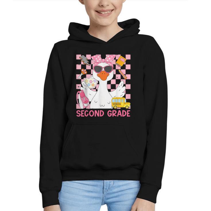 Silly Goose Second Grade Back To School Coquette Girly Graphic Youth Hoodie