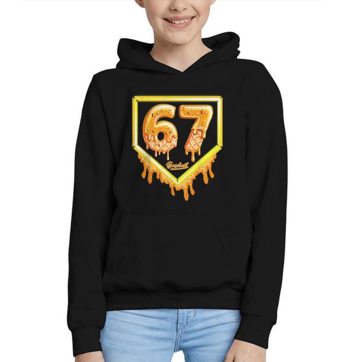 Six Seven 67 Meme Gen Alpha Slang Baseball 101 Graphic Youth Hoodie