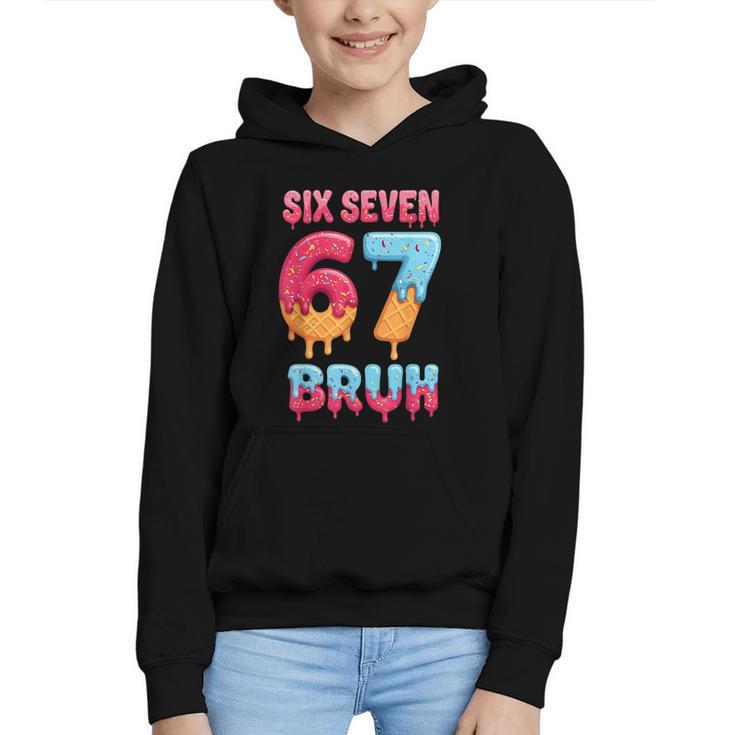 Six Seven Bruh 67 Ice Cream Drip Baseball For Men Women Kids Graphic Youth Hoodie