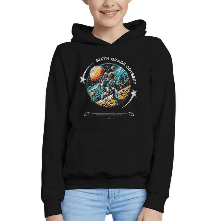 Sixth Grade Back To School Space Rocket Astronaut Graphic Youth Hoodie