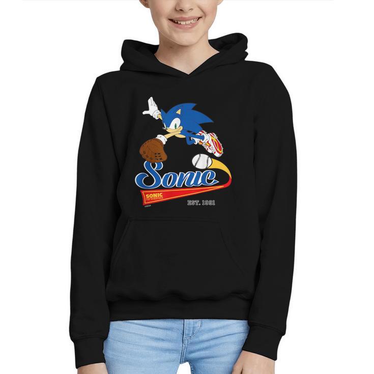 Sonic The Hedgehog Sonic Baseball Est 1991 Graphic Youth Hoodie