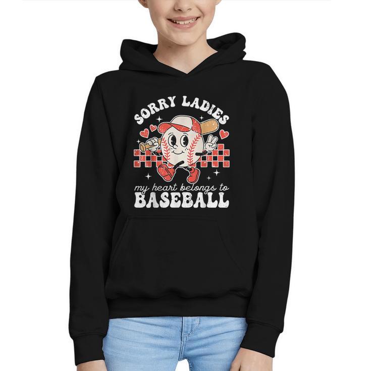 Sorry Ladies My Heart Belongs To Baseball Boy Kids Graphic Youth Hoodie