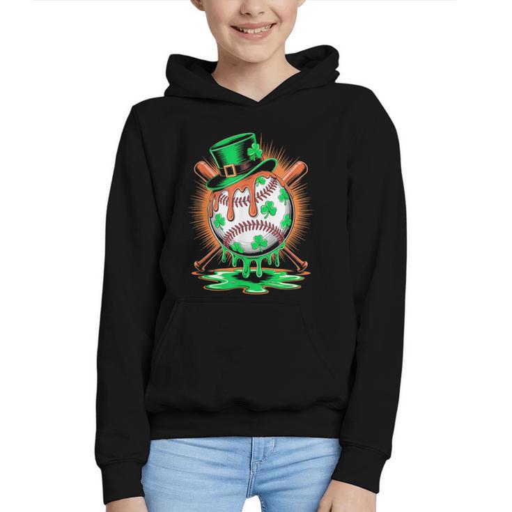 St Patrick Day Baseball Drip Ice Cream Kids Boys Men Graphic Youth Hoodie