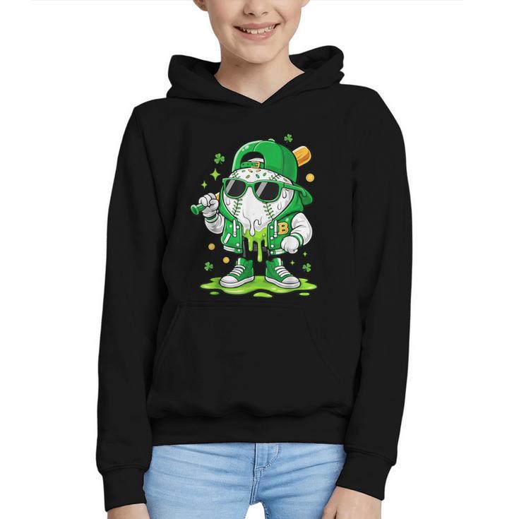 St Patrick Day Baseball Drip Ice Cream Men Boys Kids Graphic Youth Hoodie