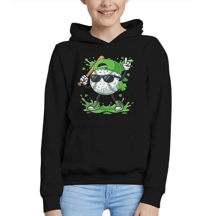 St Patrick Day Baseball Drip Ice Cream Baseball Player Men Graphic Youth Hoodie
