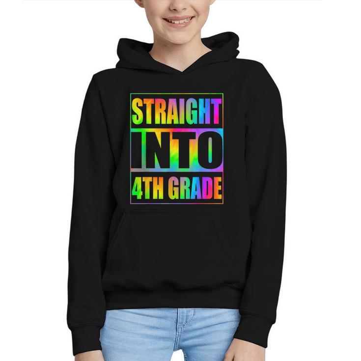 Straight Into 4th Grade Fourth Grade Back To School Graphic Youth Hoodie